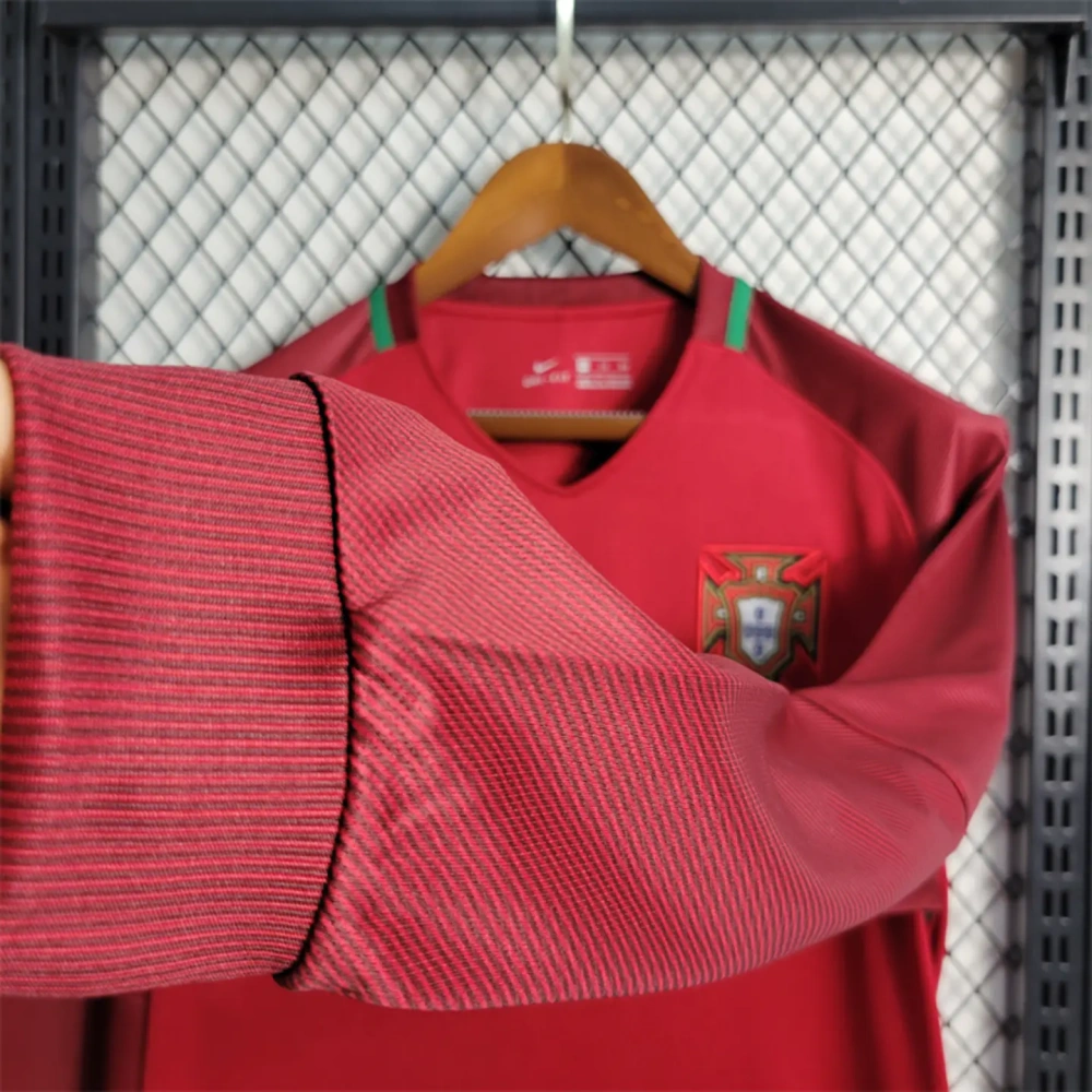 Retro Portugal 16-17 Home Stadium Long Sleeve Jersey