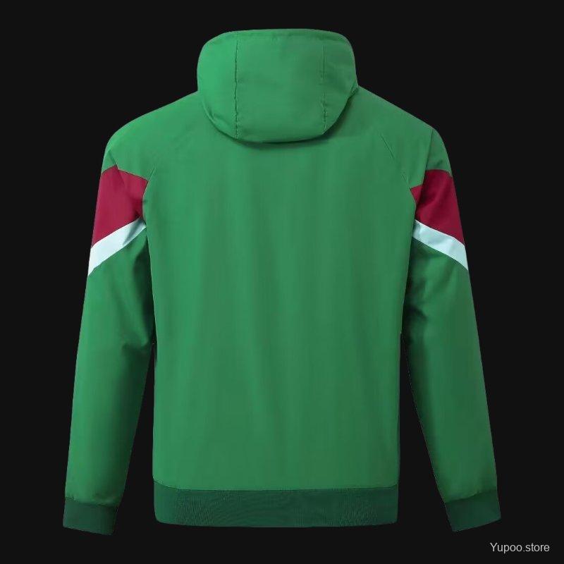 Portugal 2024 Long sleeves zipper Green Windbreaker