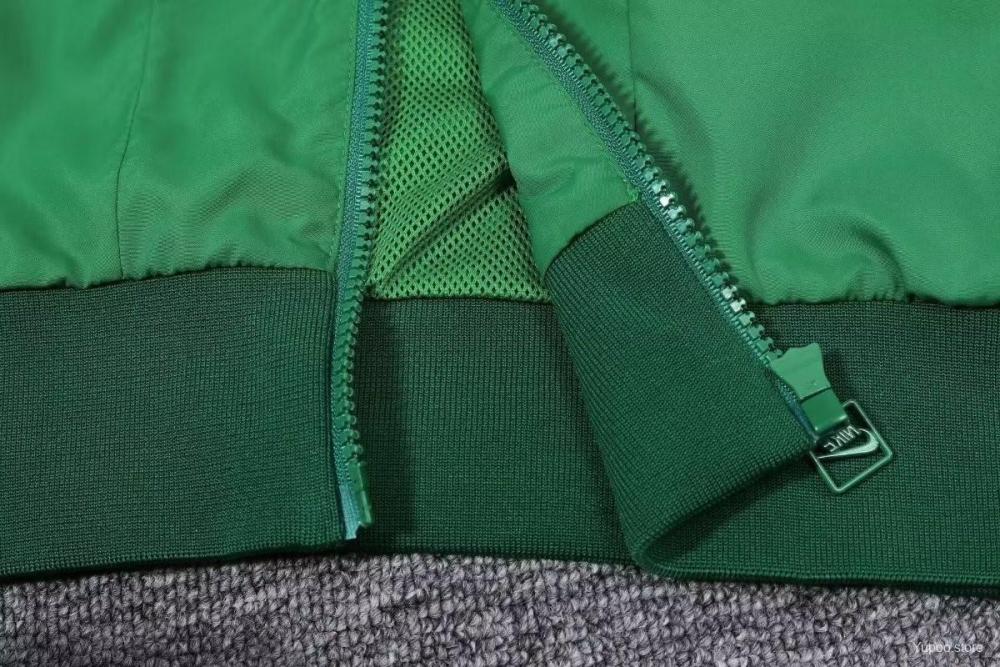 Portugal 2024 Long sleeves zipper Green Windbreaker