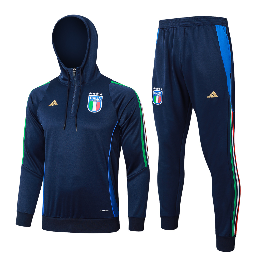 Italian 24/25 adult outerwear, half zipper and hat, training suit top and pants