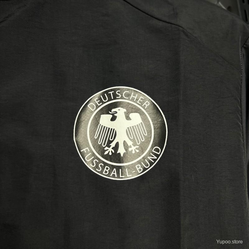 Germany 2024 Black Long sleeves zipper Windbreaker