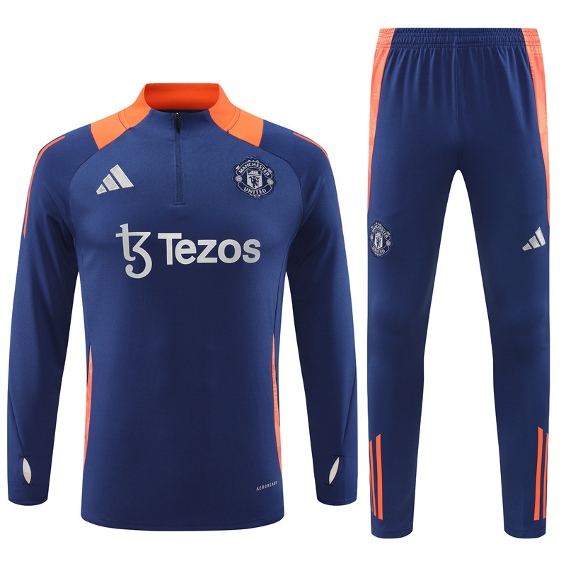 Manchester United  24/25 Kids  Long sleeves half-zip training suit Top + pants