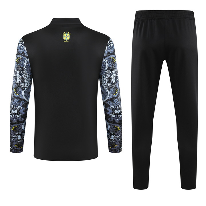 Brazil 24/25 adult long sleeved half zip training suit with top and pants
