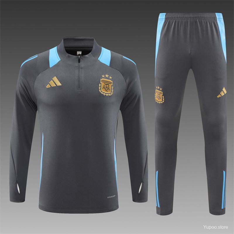 Argentina 24-25 adult long sleeved half zip training suit with top and pants