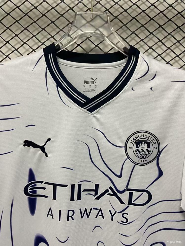 Manchester City 24/25 Away White Jersey- Fans Version