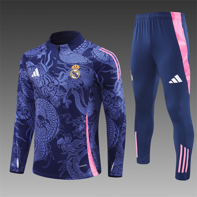 Real Madrid  24/25 KIDS  Long sleeves  half-zip training suit Top + pants