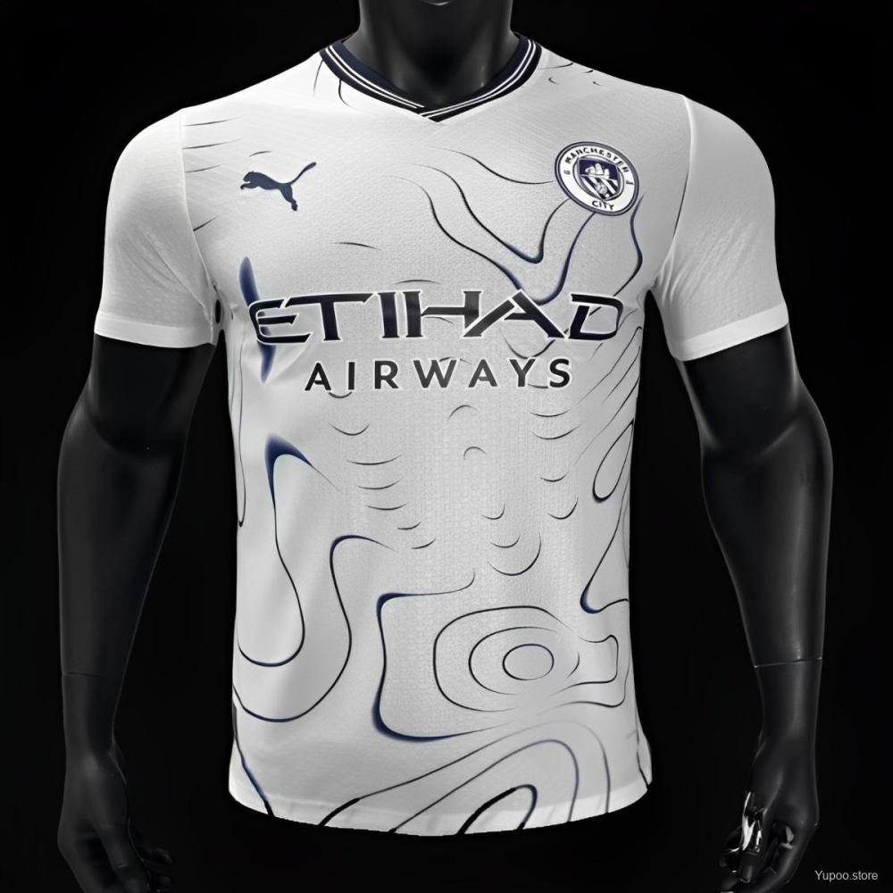Manchester City 24/25 Away White Jersey-Player Version