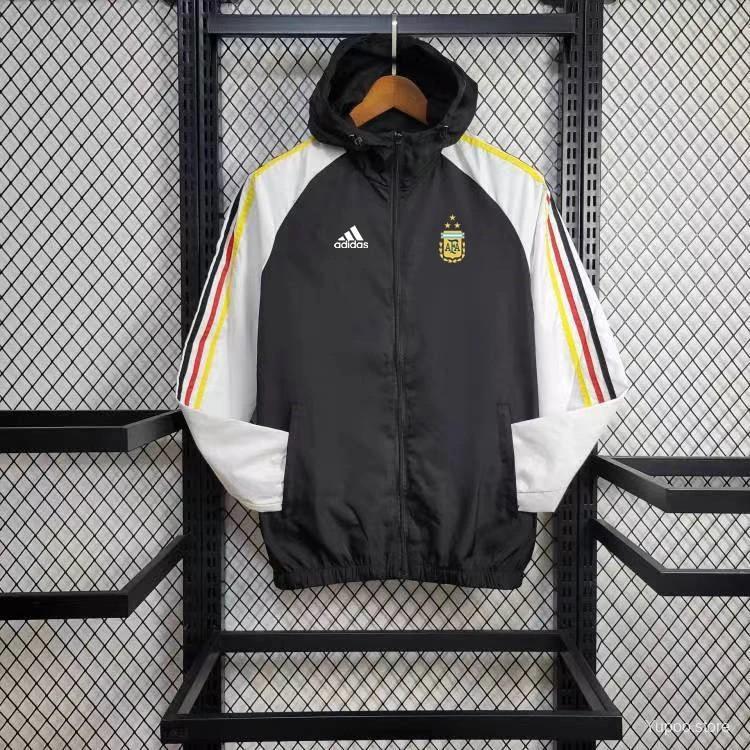 Argentina 2024  Black/White Long sleeves zipper cap Windbreaker