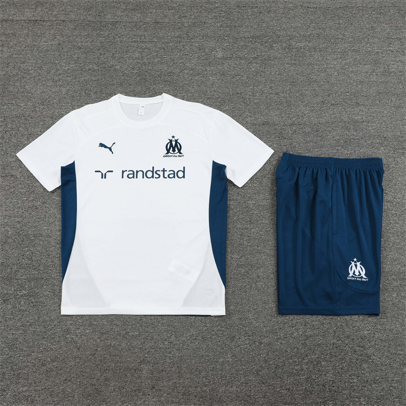 Olympique Marseille 24/25 KIDS Training Soccer Jerseys Short Short sleeves+bottoms