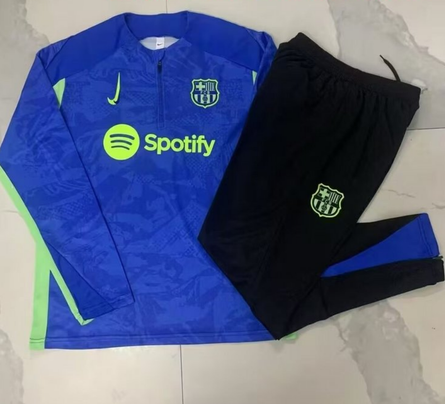 Barcelona 24/25 kids  Long sleeves half-zip training suit Top + pants