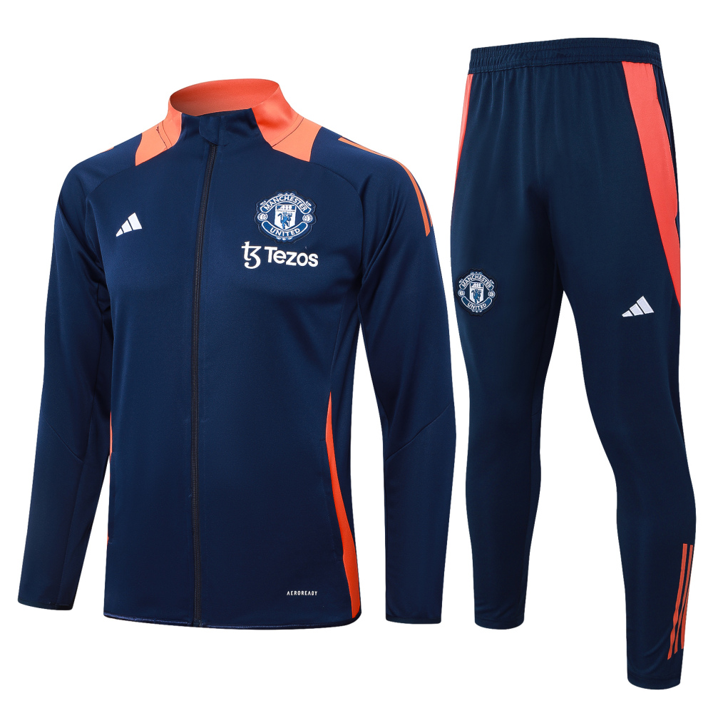 Manchester United 24-25 kids Long Zipper Training Jersey  top + pants