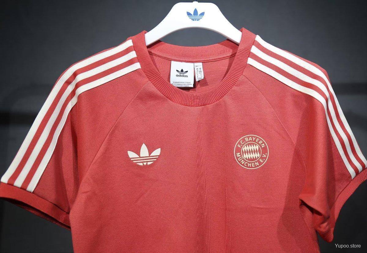 Bayern Munich 24/25 Adidas Originals Red Cotton Jersey- Fans Version