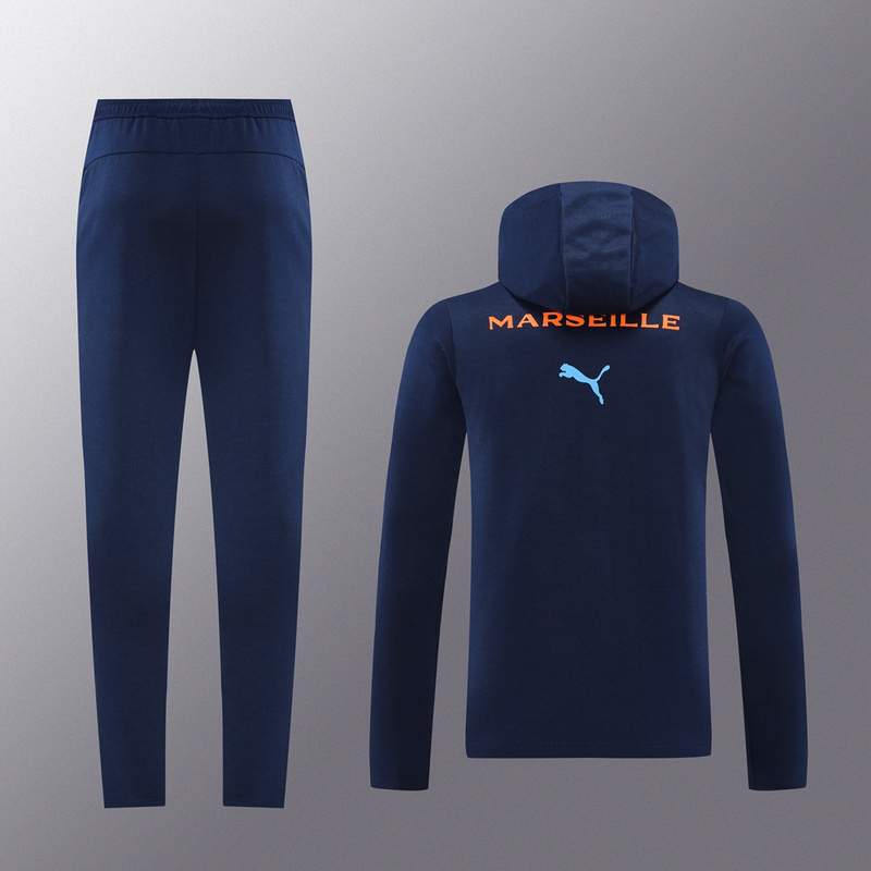 Olympique Marseille 24/25 Windbreaker Hoodie Jackets-Top + pants