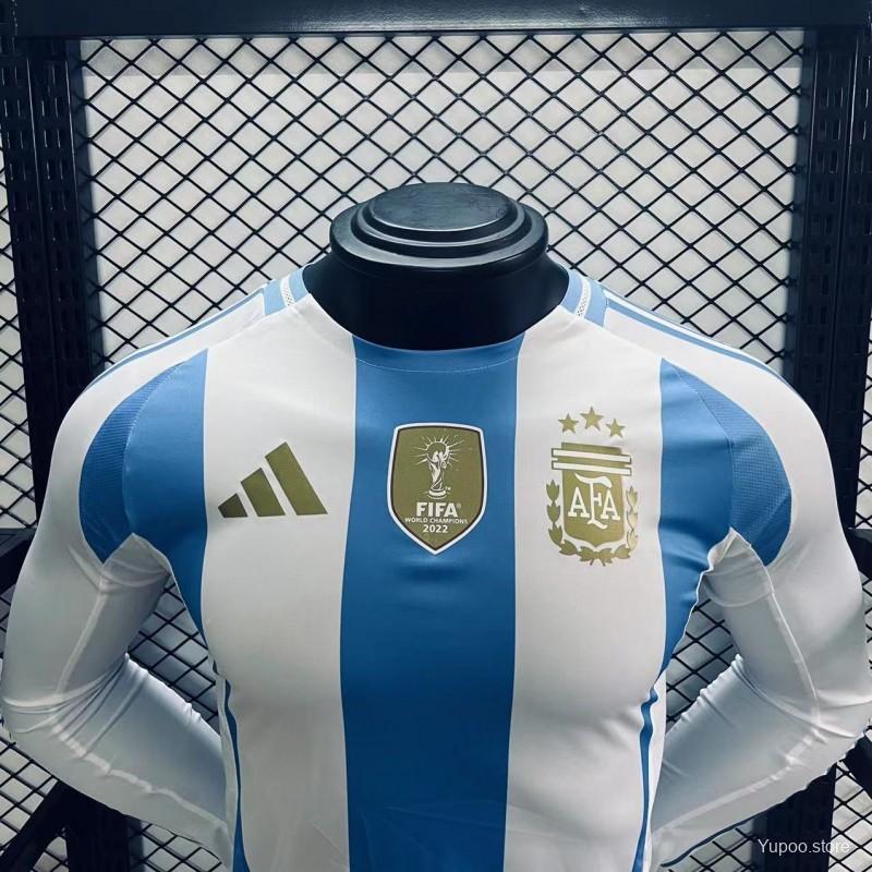 Argentina 24/25 Long Sleeve Home Jersey -Player Version
