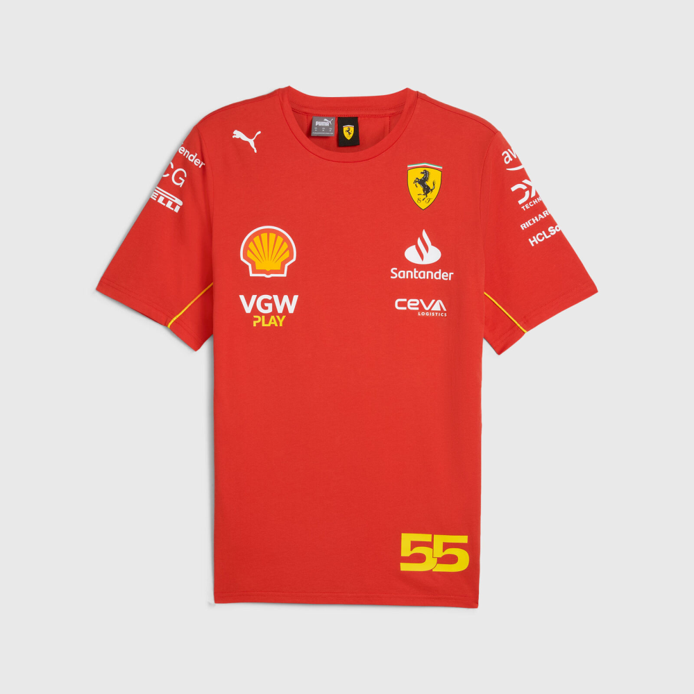 2024 Ferrari round neck No. 55 Adults jersey