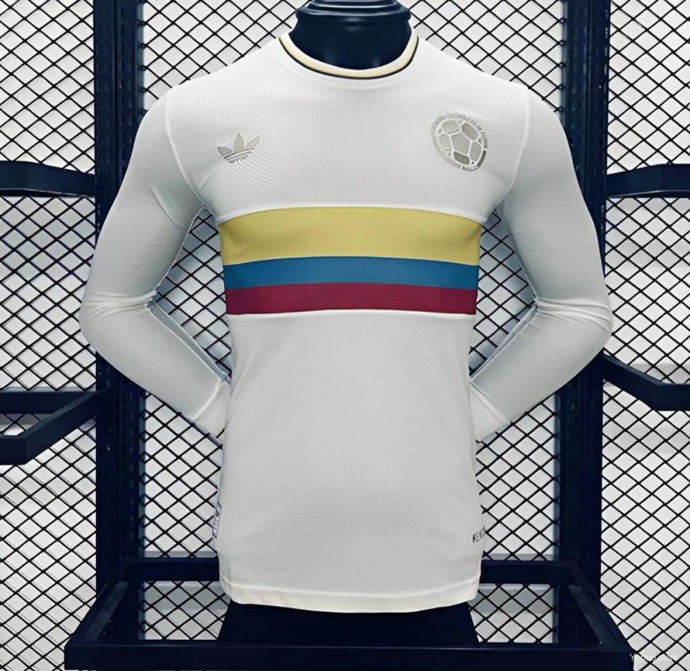 Colombia 24/25 Colombia White 100Th Anniversary Long Sleeve Jersey-Player Version