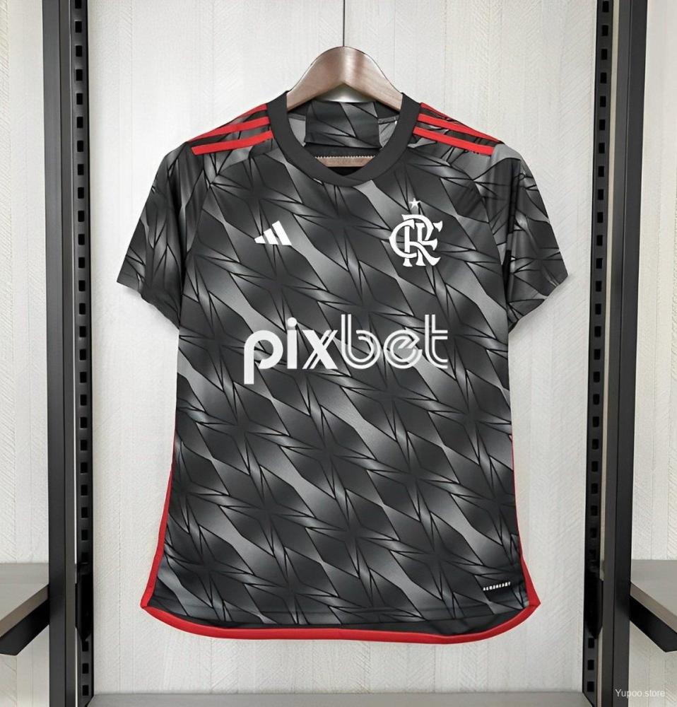 Flamengo 24/25 Third Black Jersey With Full Sponsor-Fans Version