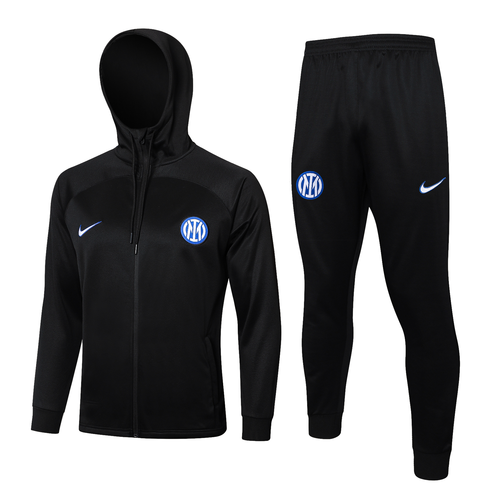 Inter Milan 24-25 kids long sleeved full zip hooded training suit with top and pants