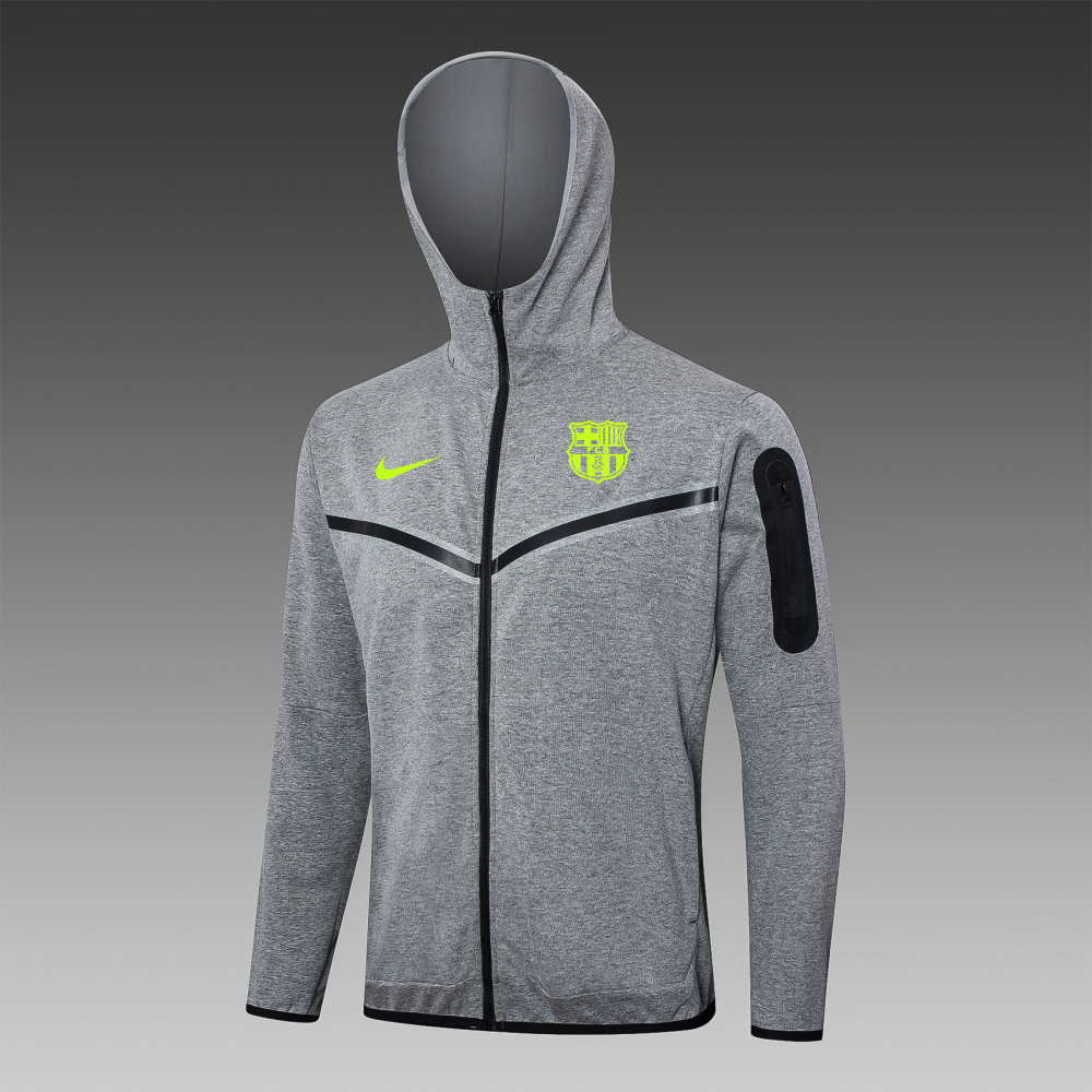 Barcelona 24-25 Adult grey/yellow/black coat with full zipper and cap, training suit top and pants