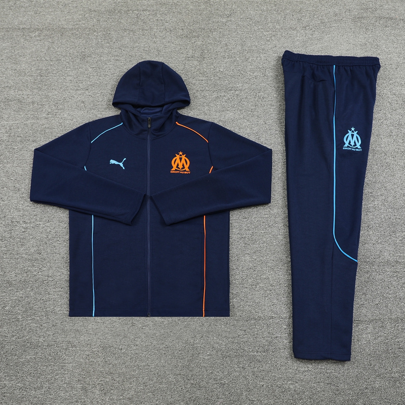 Olympique Marseille 24/25 Windbreaker Hoodie Jackets-Top + pants