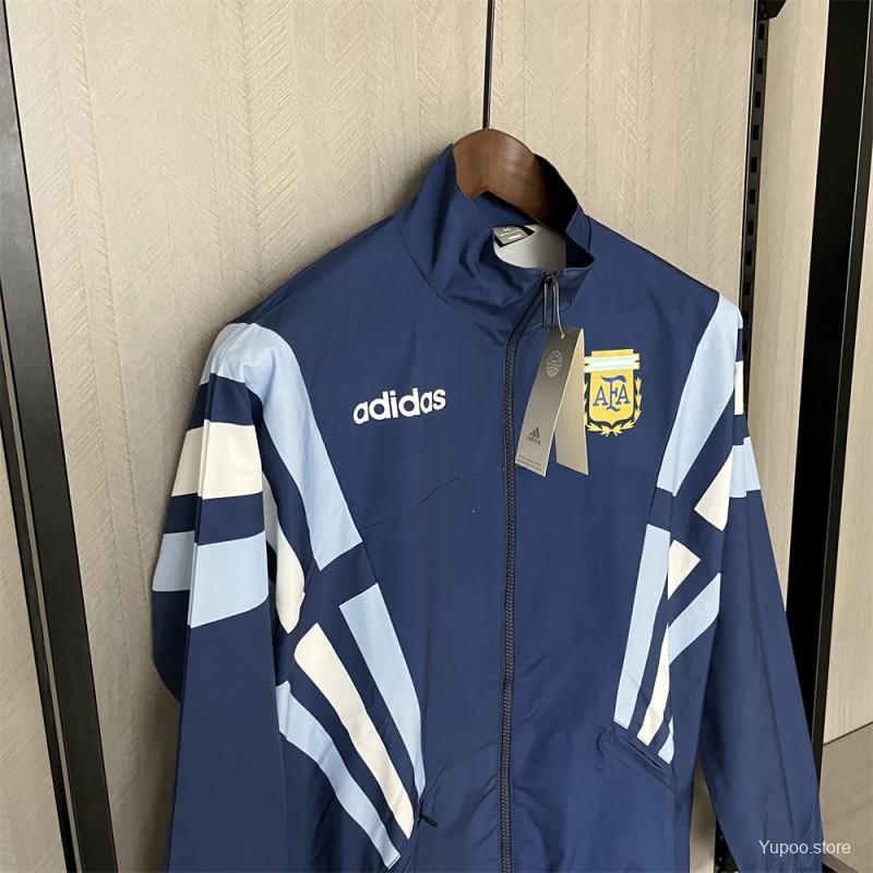 Argentina 2024 Blue Long sleeves zipper Windbreaker