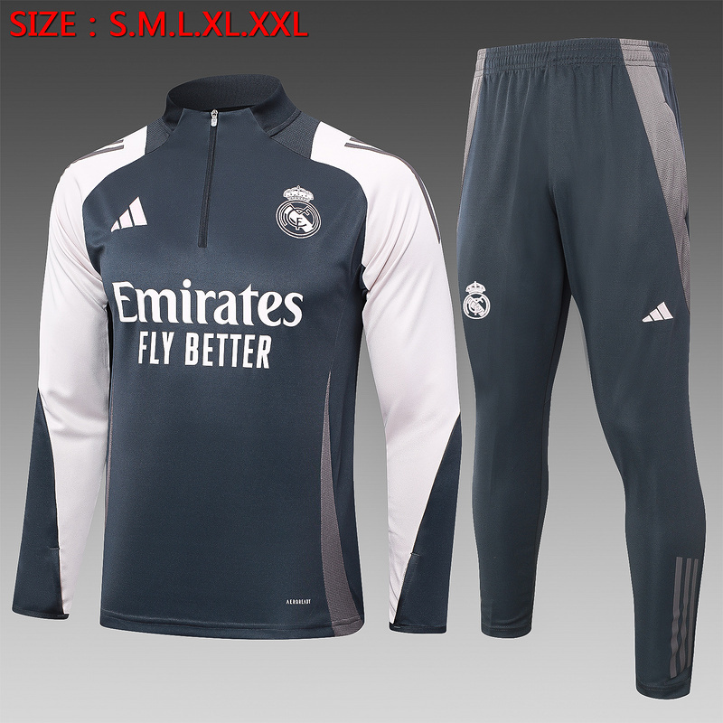 Real Madrid  24/25 Adults  Long sleeves  half-zip training suit Top + pants