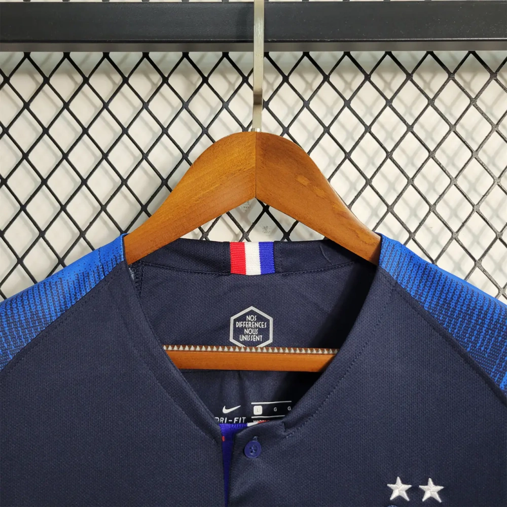 Retro France 2018 Home Stadium Long Sleeve Jersey