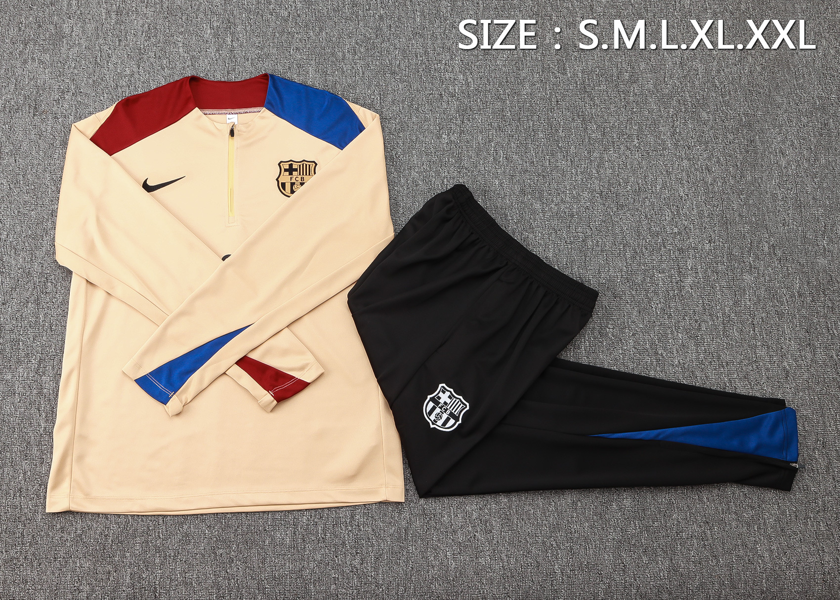 Barcelona 24/25 Adults  Long sleeves half-zip training suit Top + pants