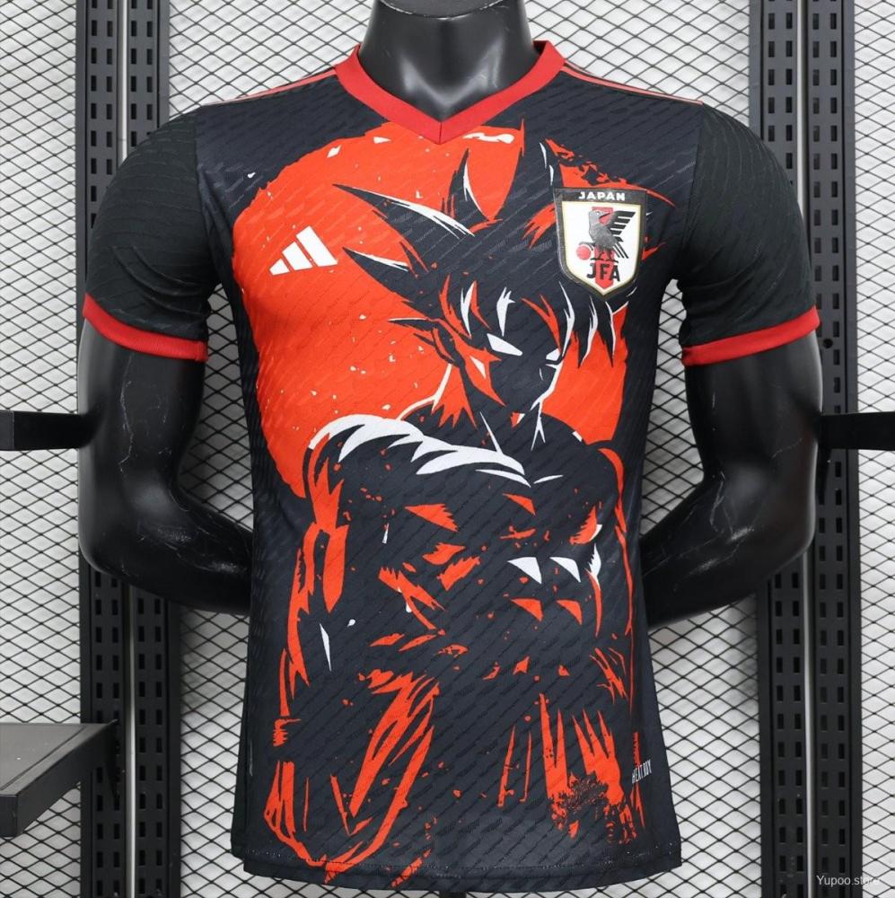 Japan 24/25 Dragon Ball Goku Red/Black Jersey- Player Version