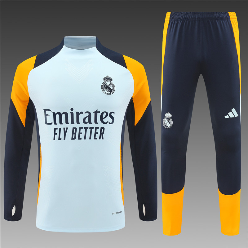 Real Madrid  24/25 KIDS  Long sleeves  half-zip training suit Top + pants