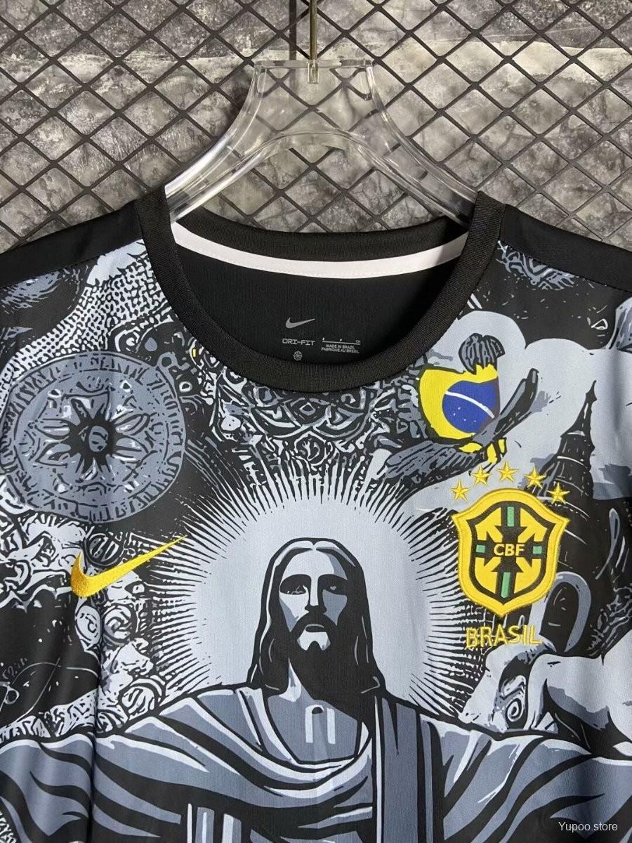 Brazil 2024  Copa America Black Goalkeeper Jersey- Fans Version