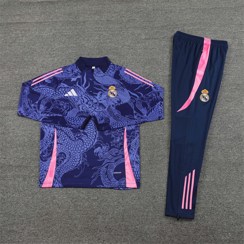Real Madrid  24/25 Adults  Long sleeves  half-zip training suit Top + pants