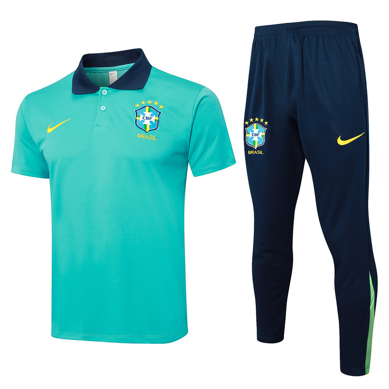 Brazil 24/25 adult long sleeved half zip training suit with top and pants