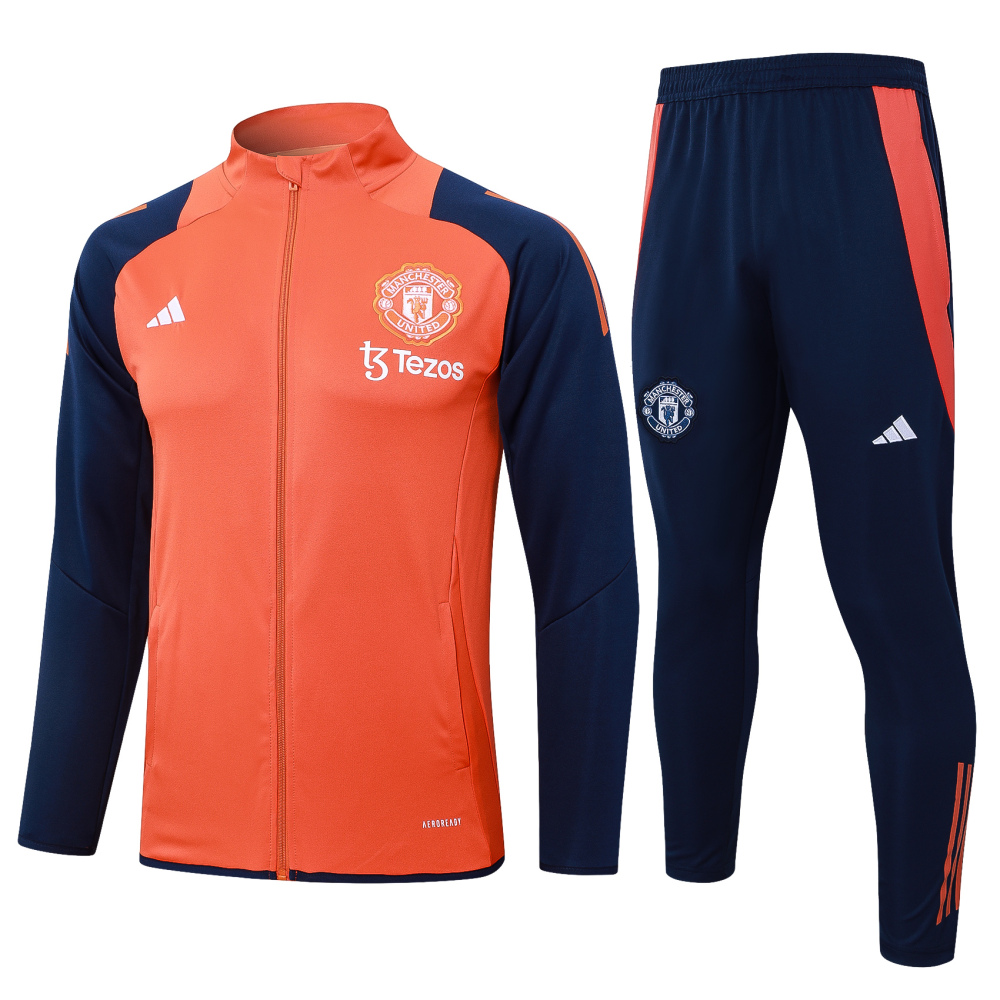 Manchester United 24-25 kids Long Zipper Training Jersey  top + pants