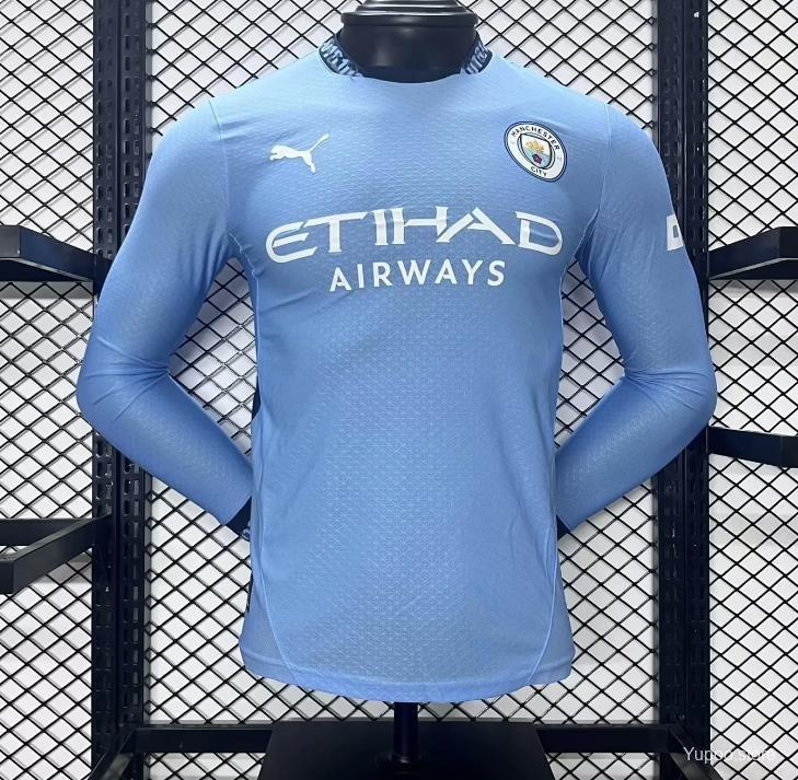 Manchester City 24/25 Home Long Sleeve Jersey Player Version