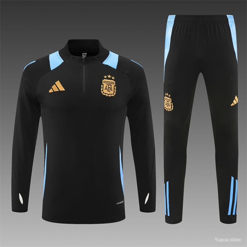 Argentina 24-25 adult long sleeved half zip training suit with top and pants