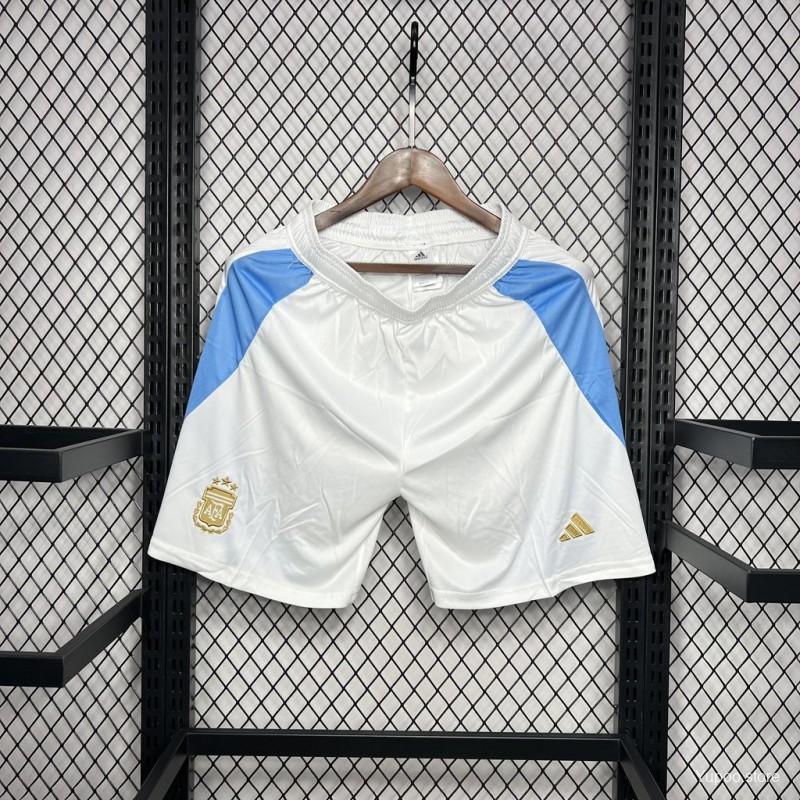 Argentina 24/25 Home White Shorts-Fans Version