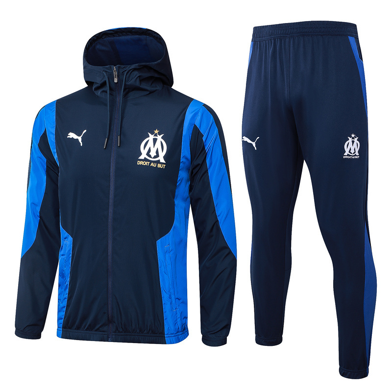 Olympique Marseille 24/25 Windbreaker Hoodie Jackets-Top + pants