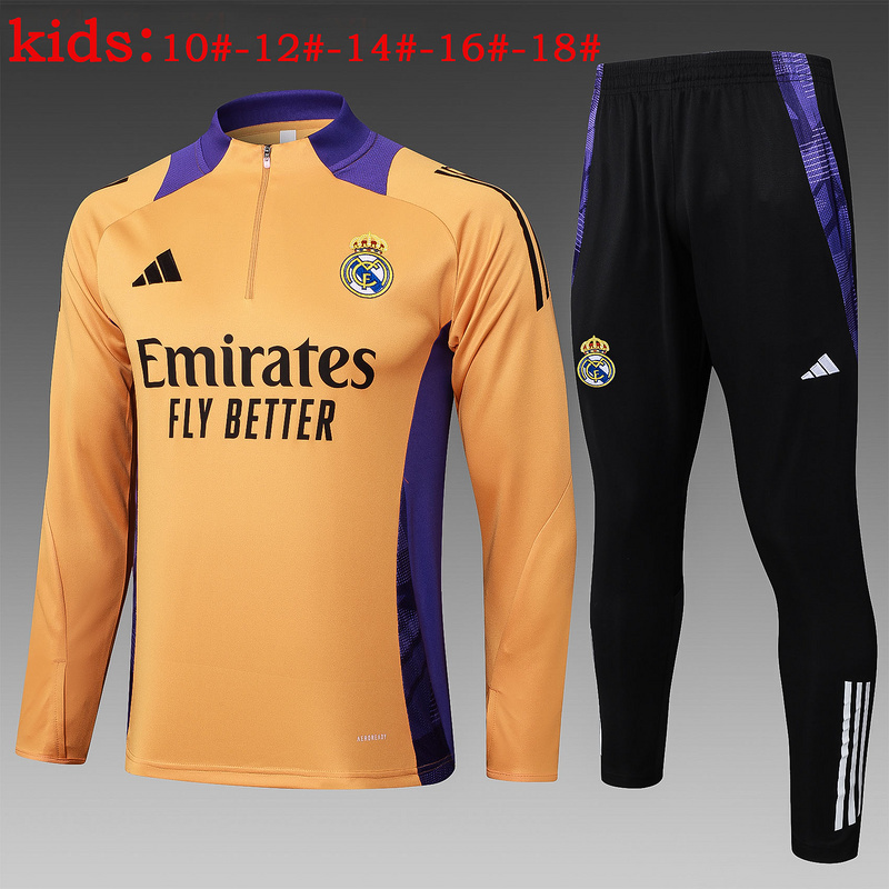 Real Madrid  24/25 KIDS  Long sleeves  half-zip training suit Top + pants