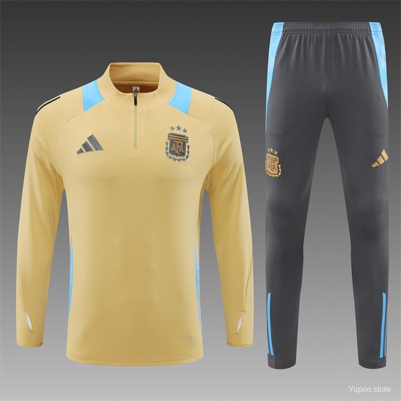 Argentina 24-25 adult long sleeved half zip training suit with top and pants