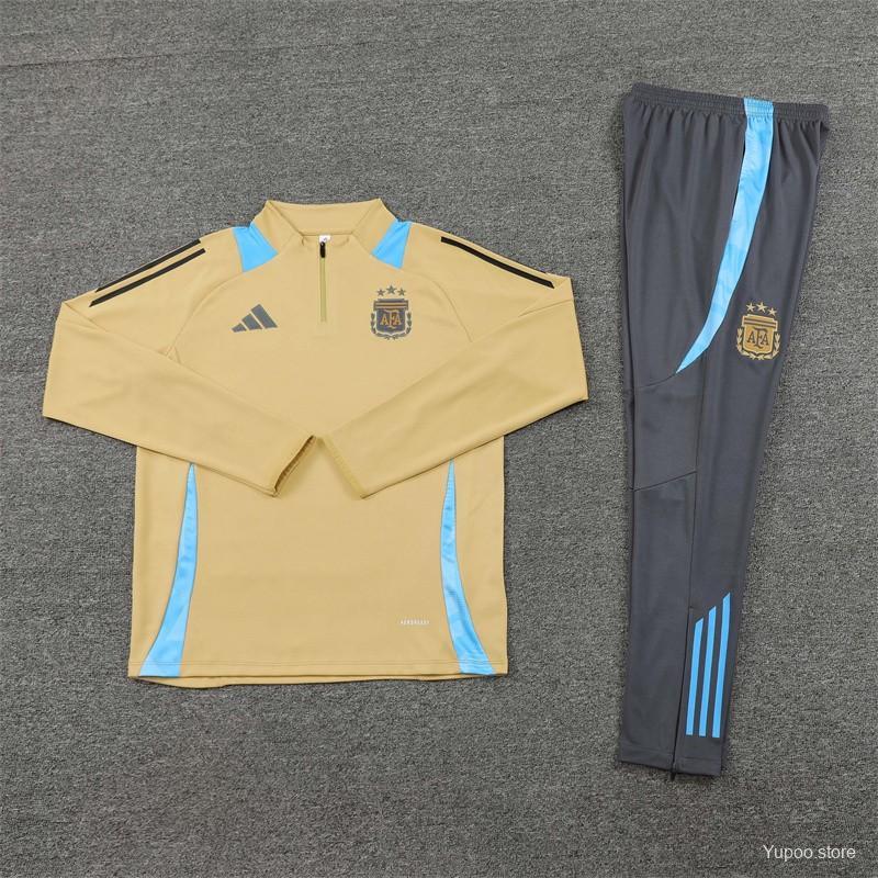 Argentina 24-25 adult long sleeved half zip training suit with top and pants