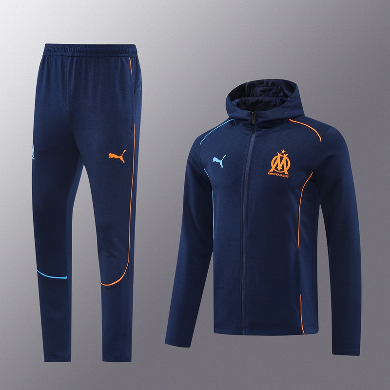 Olympique Marseille 24/25 Windbreaker Hoodie Jackets-Top + pants