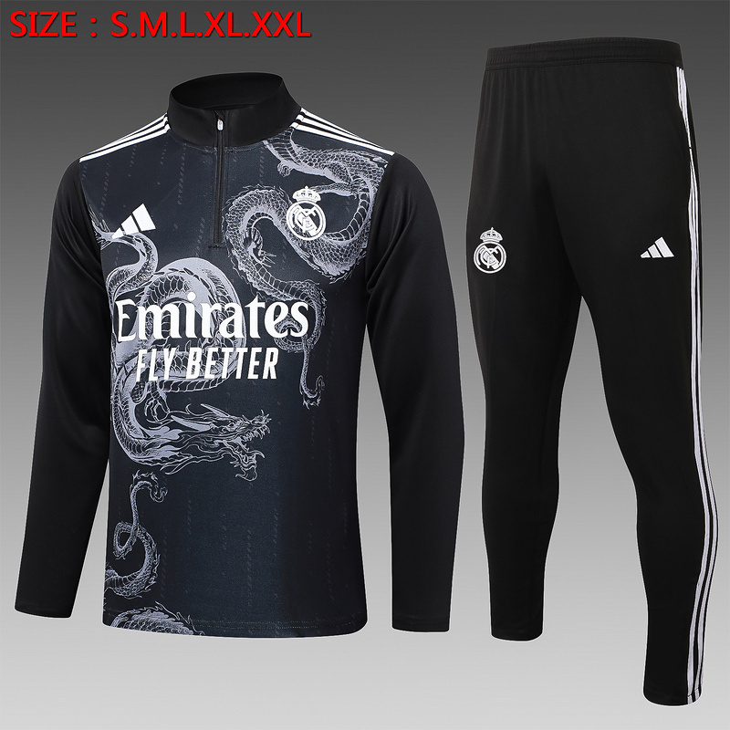 Real Madrid  24/25 Adults  Long sleeves  half-zip training suit Top + pants