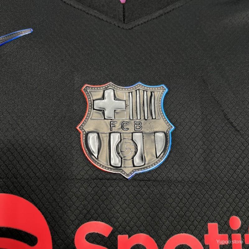 Barcelona 24/25 Kids Away Black Jersey kit
