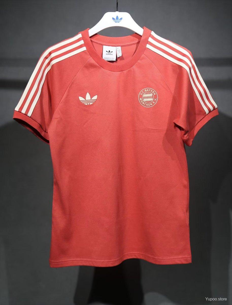 Bayern Munich 24/25 Adidas Originals Red Cotton Jersey- Fans Version