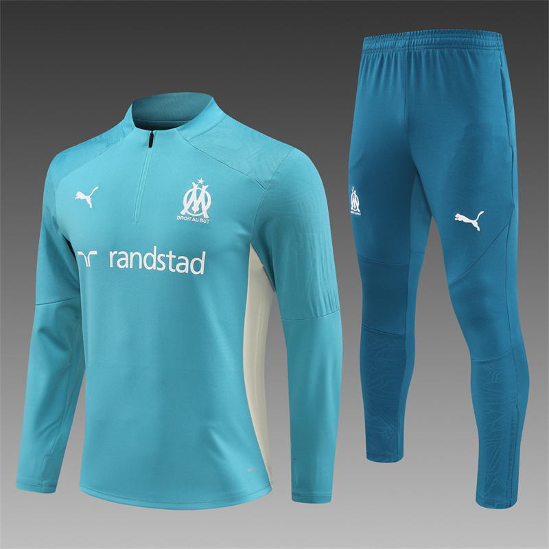 Olympique Marseille  24/25 KIDS Long sleeves half-zip training suit Top + pants