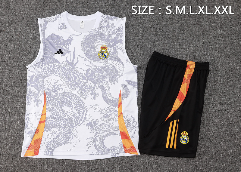 Real Madrid 24/25 Adults sleeveless  Jersey+Shorts ﻿