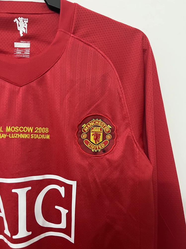 Manchester United UEFA Retro 2007-2008 season long home jersey