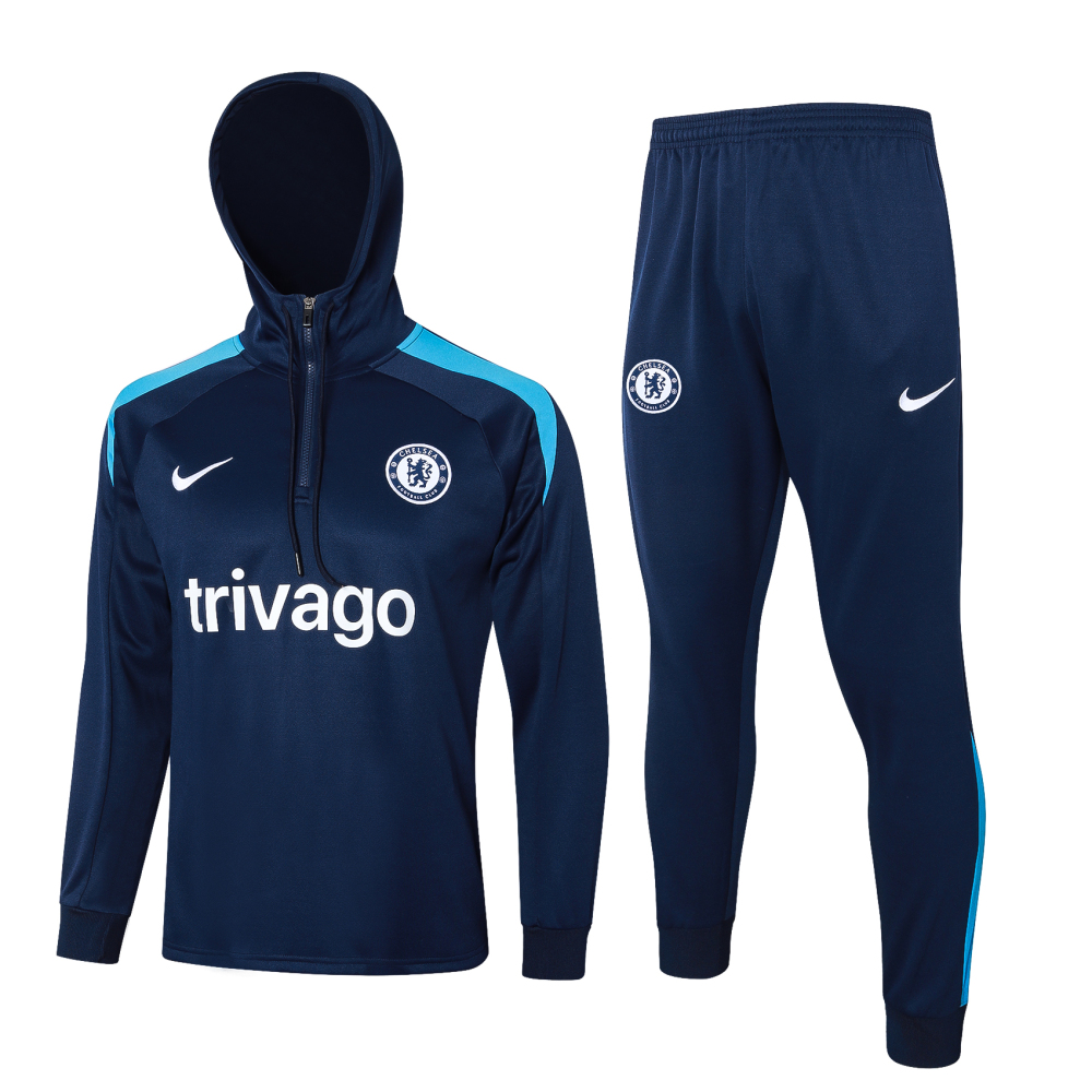 Chelsea 24/25 Adults Long sleeves half-zip cap training suit Top + pants