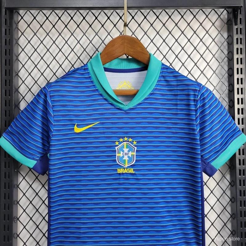 Brazil  24/25 Kids Away Jersey-Short sleeves+bottoms